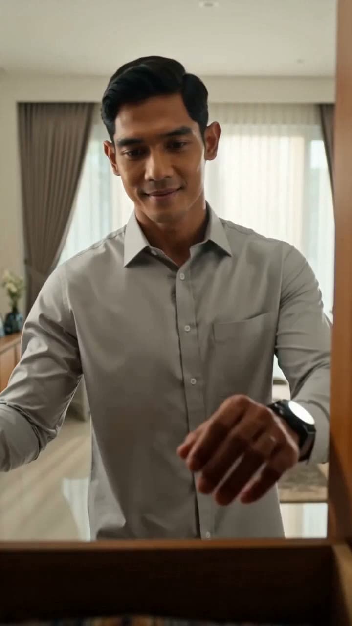 A presenter talking to camera in a home interior